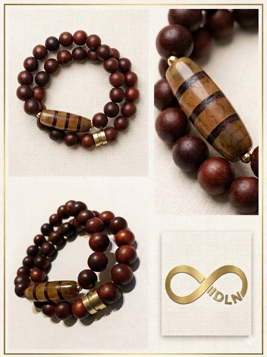 Mahogany beaded bracelet set