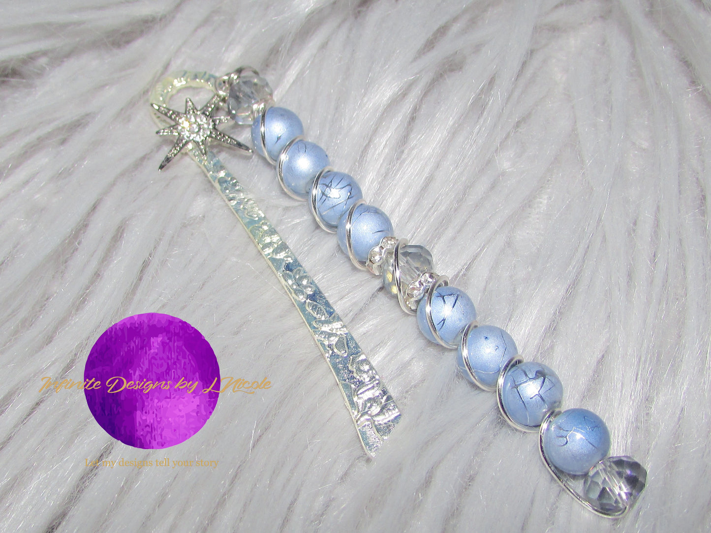 Beaded bookmark with charm